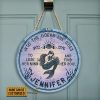Personalized Mermaid Lose Mind Find Soul Custom Wood Circle Sign