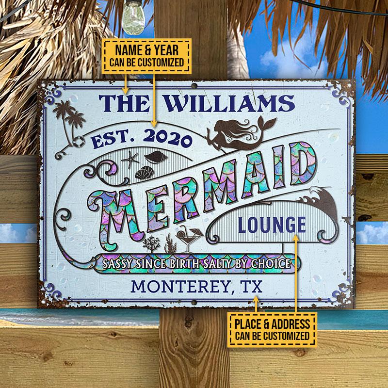 Personalized Mermaid Sassy Salty By Choice Customized Classic Metal Signs