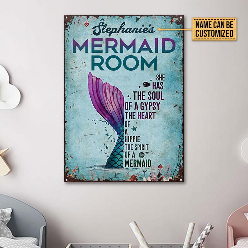 Personalized Mermaid She Has Customized Classic Metal Signs