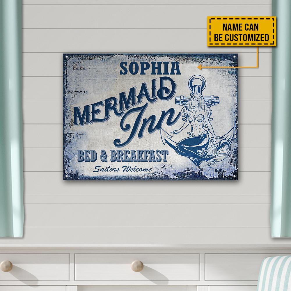 Personalized Mermaid Welcome Customized Classic Metal Signs