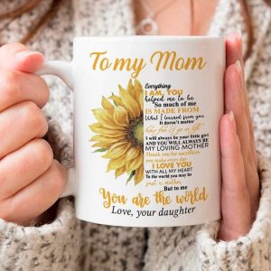 Personalized Mom Sunflower Mug