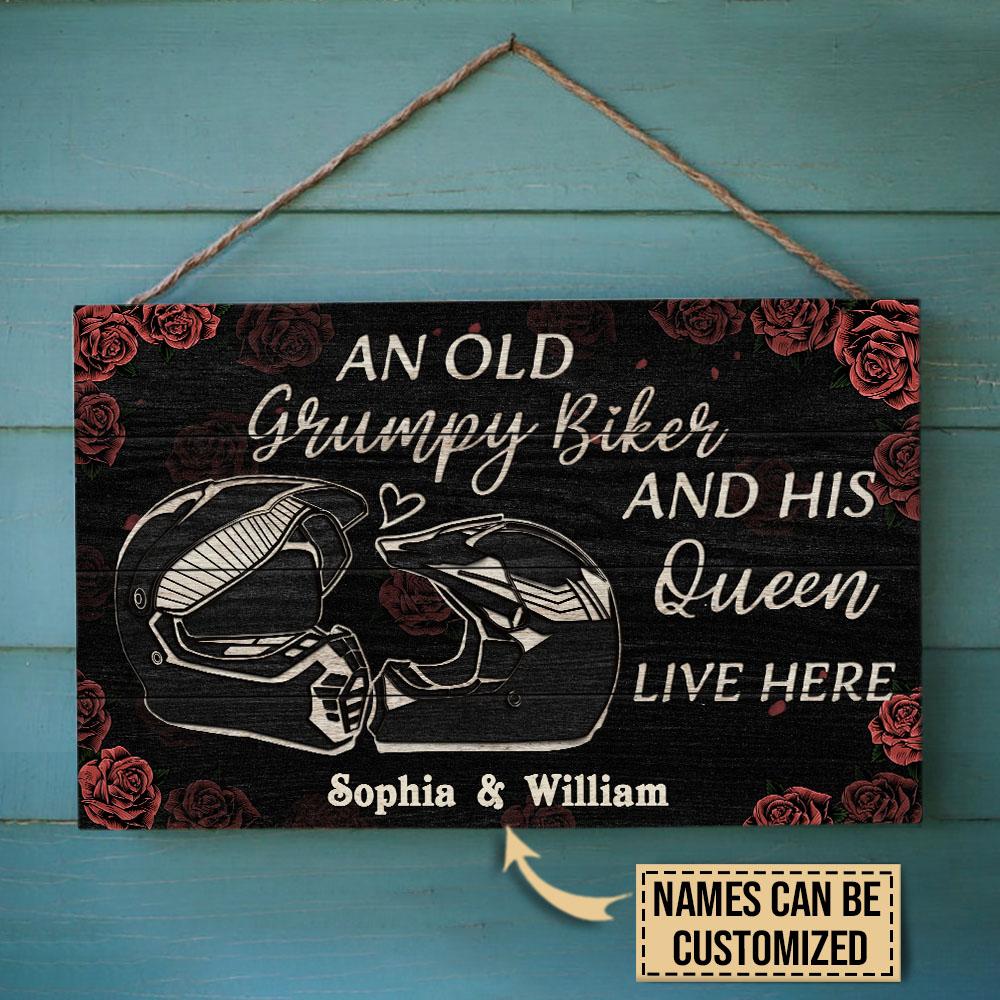 Personalized-Motor-An-Old-Biker-Customized-Wood-Rectangle-Sign-1 Personalized Motor An Old Biker Customized Wood Rectangle Sign 1