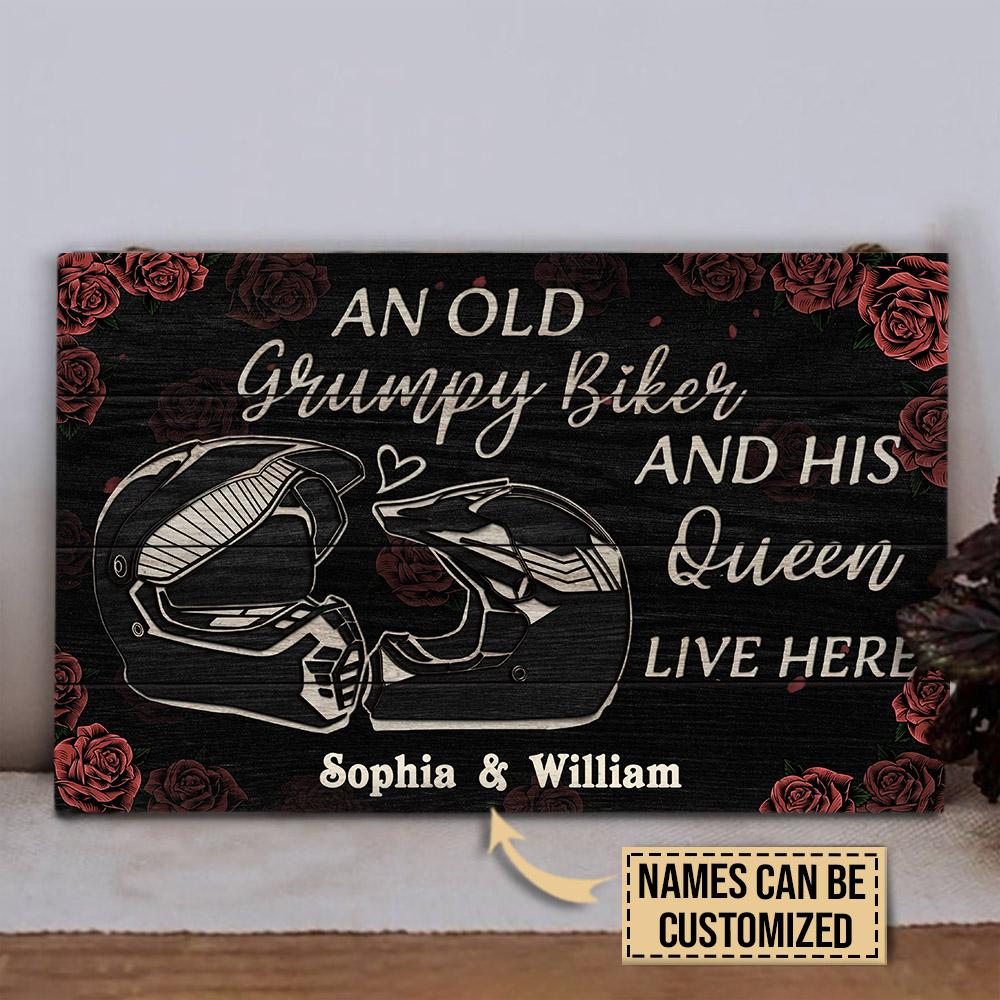 Personalized-Motor-An-Old-Biker-Customized-Wood-Rectangle-Sign-2 Personalized Motor An Old Biker Customized Wood Rectangle Sign 2
