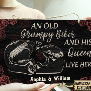 Personalized Motor An Old Biker Customized Wood Rectangle Sign 3 Personalized Motor An Old Biker Customized Wood Rectangle Sign 3