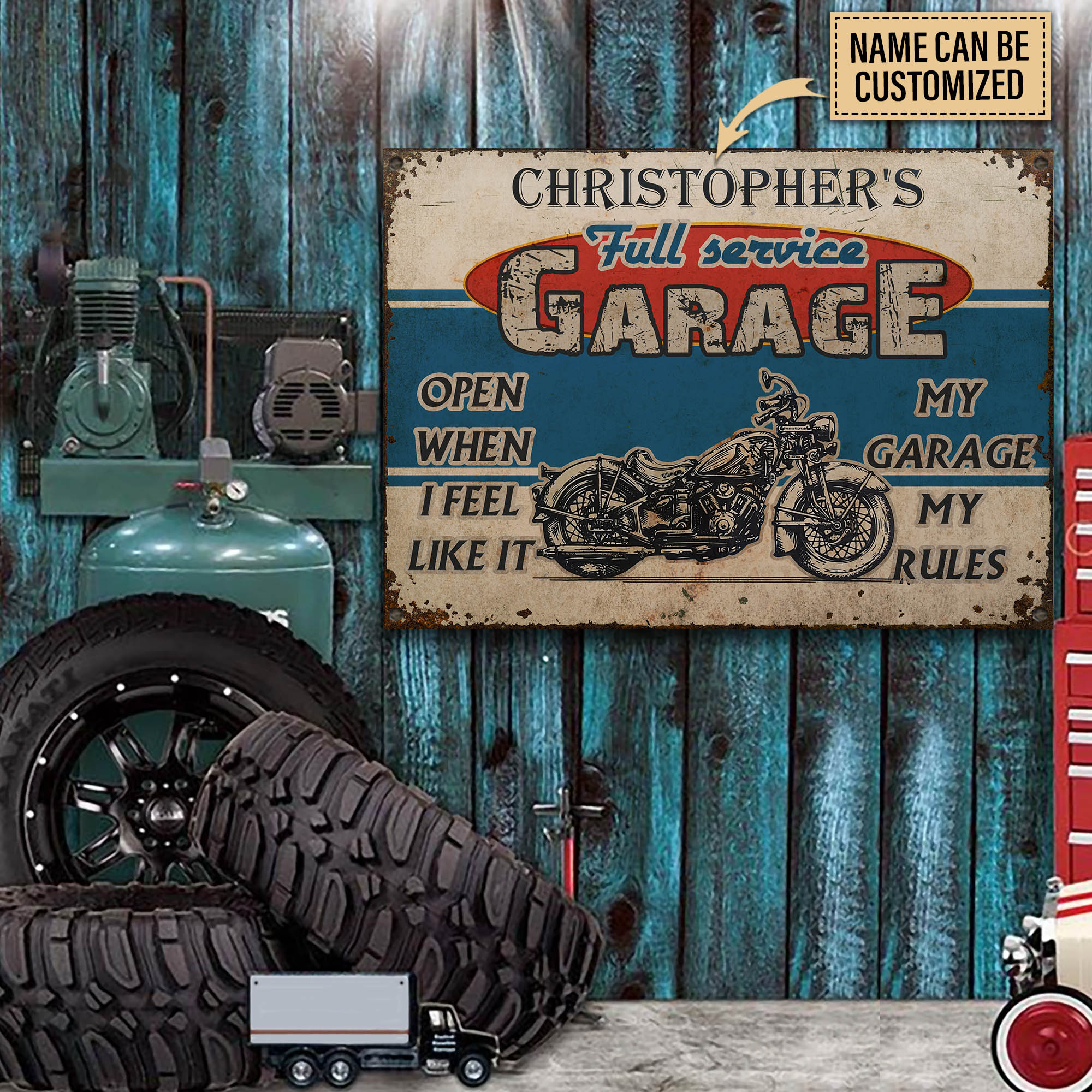 Personalized Motorcycle Garage Customized Classic Metal Signs