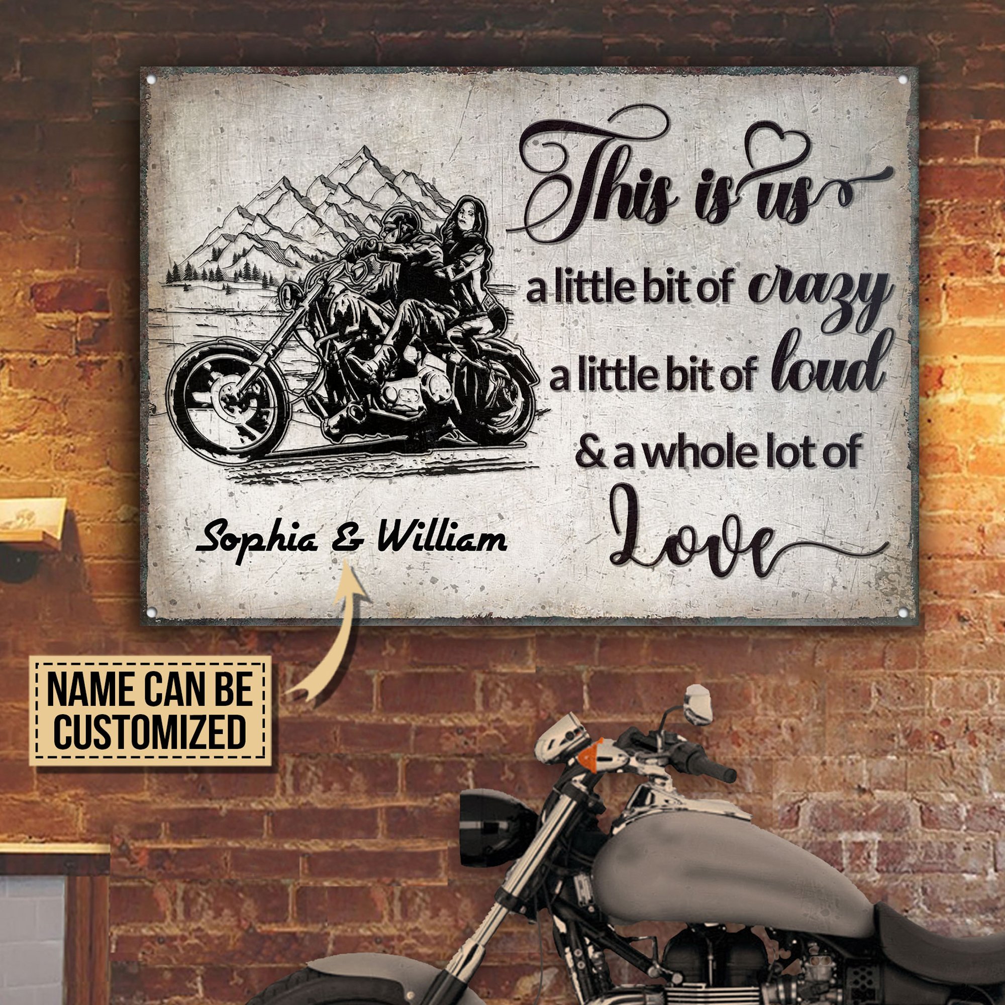 Personalized Motorcycle This Is Us Crazy Loud Love Customized Classic Metal Signs