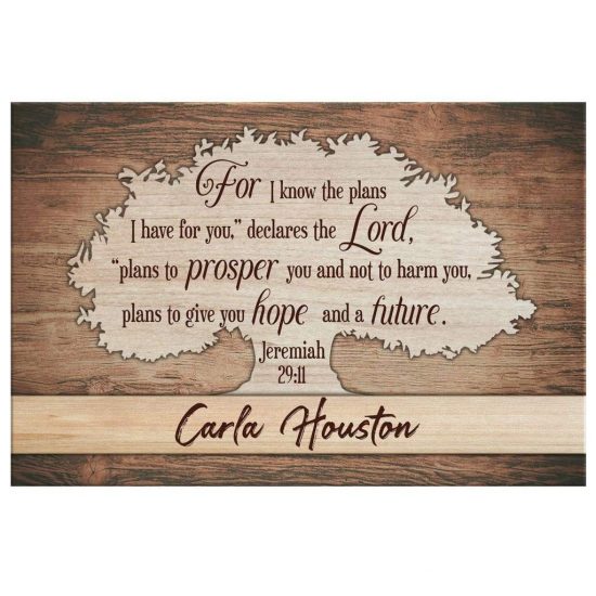 Personalized Name Wall Art For I Know The Plans I Have For You Jeremiah 2911 Canvas 2