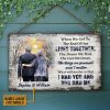 Personalized Navy Veteran Old Couple When We Get Custom Wood Rectangle Sign