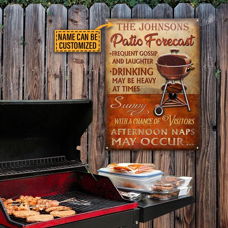 Personalized Patio Grilling Patio Forecast Custom Classic Metal Signs