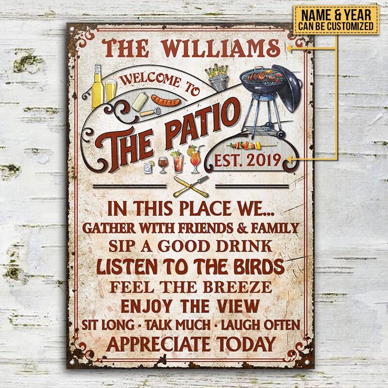 Personalized-Patio-Grilling-Red-Gather-With-Friends-Custom-Classic-Metal-Signs-2 Personalized Patio Grilling Red Gather With Friends Custom Classic Metal Signs 2