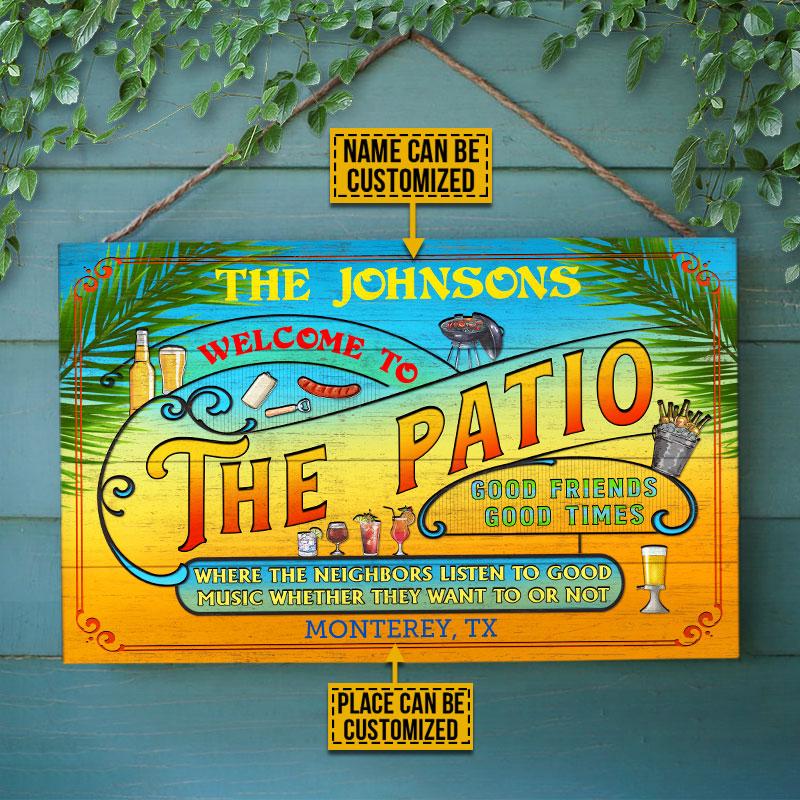 Personalized Patio Grilling Summer Listen To The Good Music Custom Wood Rectangle Sign