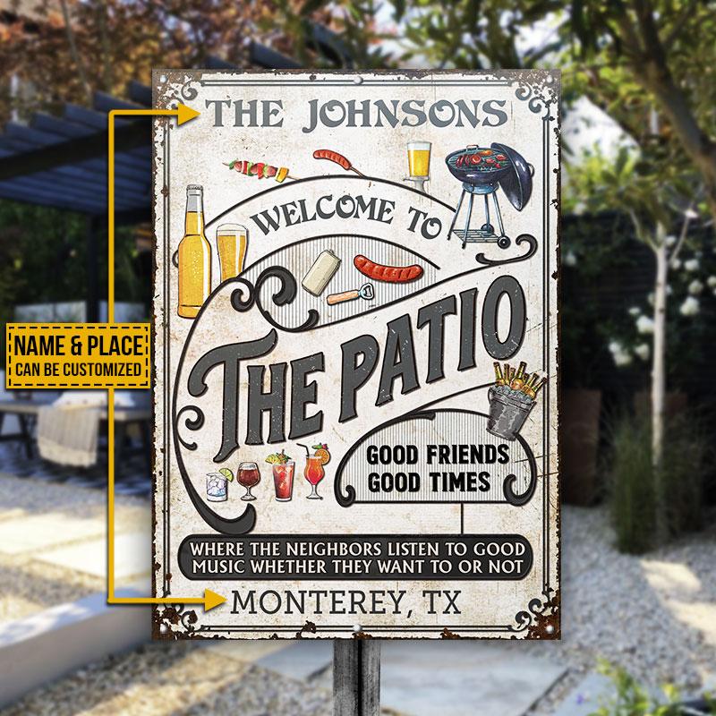 Personalized Patio Grilling Vertical Red Listen To The Good Music Color Custom Classic Metal Signs 2