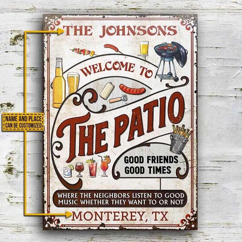 Personalized-Patio-Grilling-Vertical-Red-Listen-To-The-Good-Music-Custom-Classic-Metal-Signs-2 Personalized Patio Grilling Vertical Red Listen To The Good Music Custom Classic Metal Signs 2
