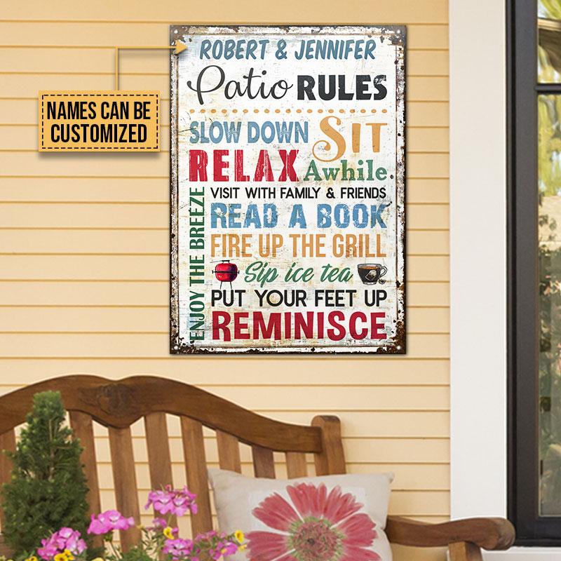 Personalized Patio Slow Down Custom Classic Metal Signs