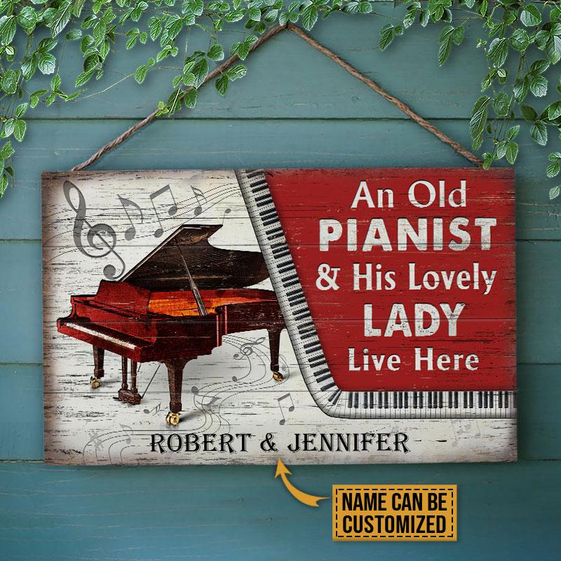 Personalized-Piano-Couple-Live-Here-Customized-Wood-Rectangle-Sign Personalized Piano Couple Live Here Customized Wood Rectangle Sign