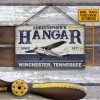 Personalized Pilot Airplane Hangar Customized Wood Rectangle Sign