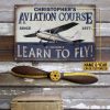 Personalized Pilot Aviation Course Customized Classic Metal Signs