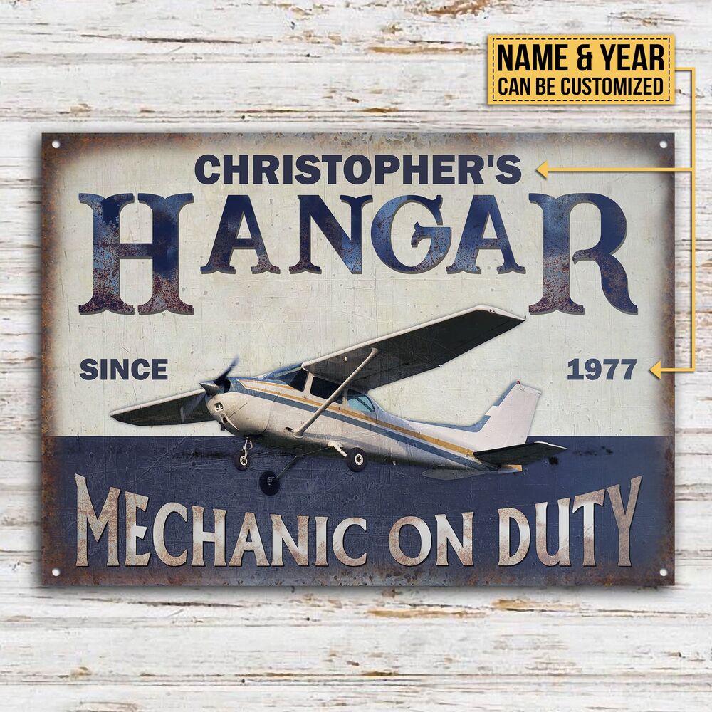 Personalized-Pilot-Hangar-Mechanic-Customized-Classic-Metal-Signs-2 Personalized Pilot Hangar Mechanic Customized Classic Metal Signs 2