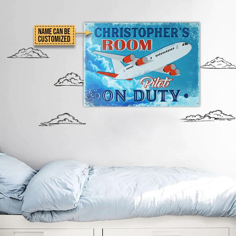Personalized Pilot On Duty Customized Classic Metal Signs