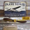 Personalized Pilot Plane Repair Customized Classic Metal Signs