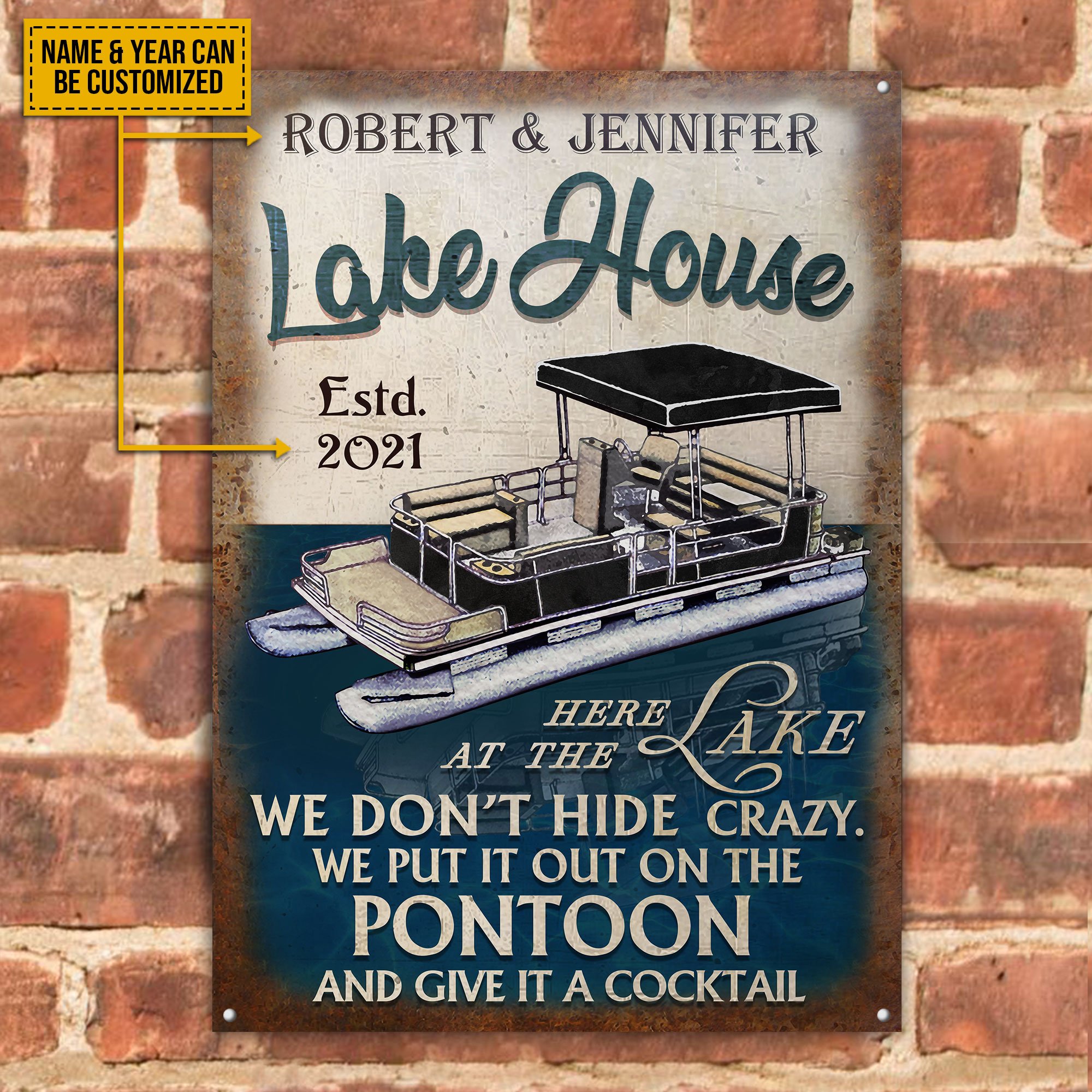 Personalized-Pontoon-Black-Hide-Crazy-Customized-Classic-Metal-Signs-1 Personalized Pontoon Black Hide Crazy Customized Classic Metal Signs 1