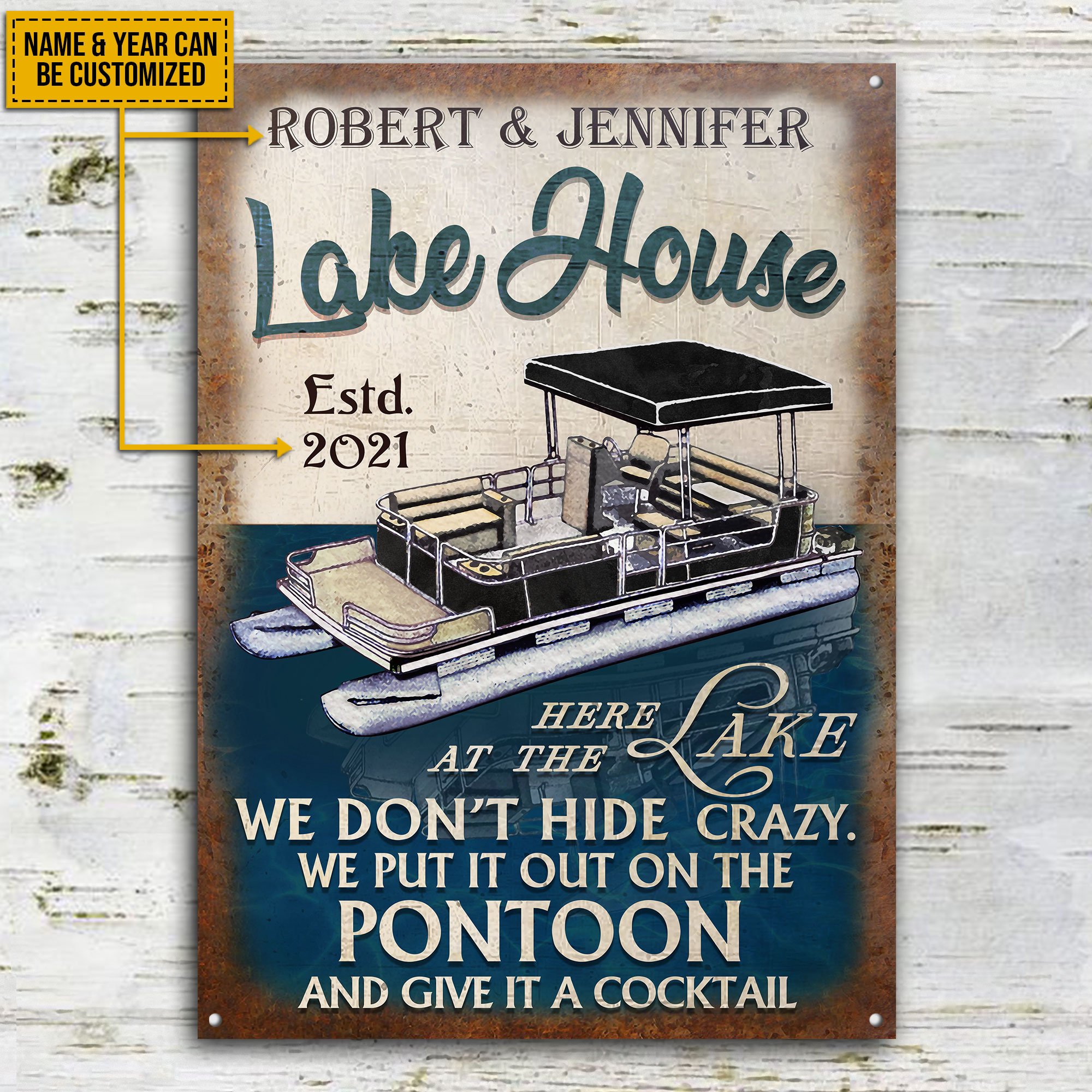 Personalized-Pontoon-Black-Hide-Crazy-Customized-Classic-Metal-Signs-2 Personalized Pontoon Black Hide Crazy Customized Classic Metal Signs 2