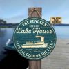 Personalized Pontoon It's All Good On The Lake Customized Wood Circle Sign
