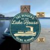 Personalized Pontoon Lake House Customized Wood Circle Sign