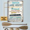 Personalized Pontoon Lake House Forecast Customized Classic Metal Signs