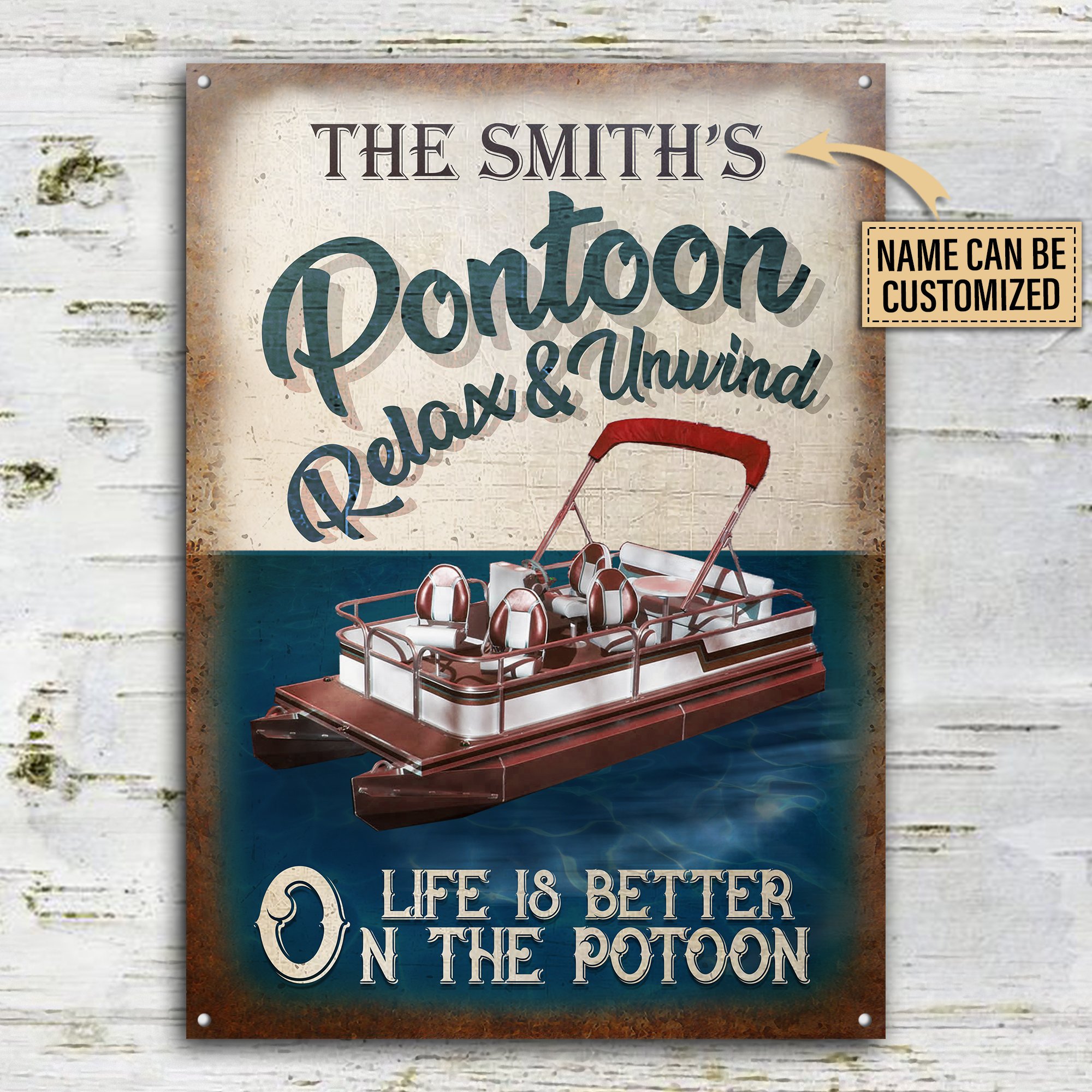 Personalized-Pontoon-Life-Is-Better-Customized-Classic-Metal-Signs-2 Personalized Pontoon Life Is Better Customized Classic Metal Signs 2