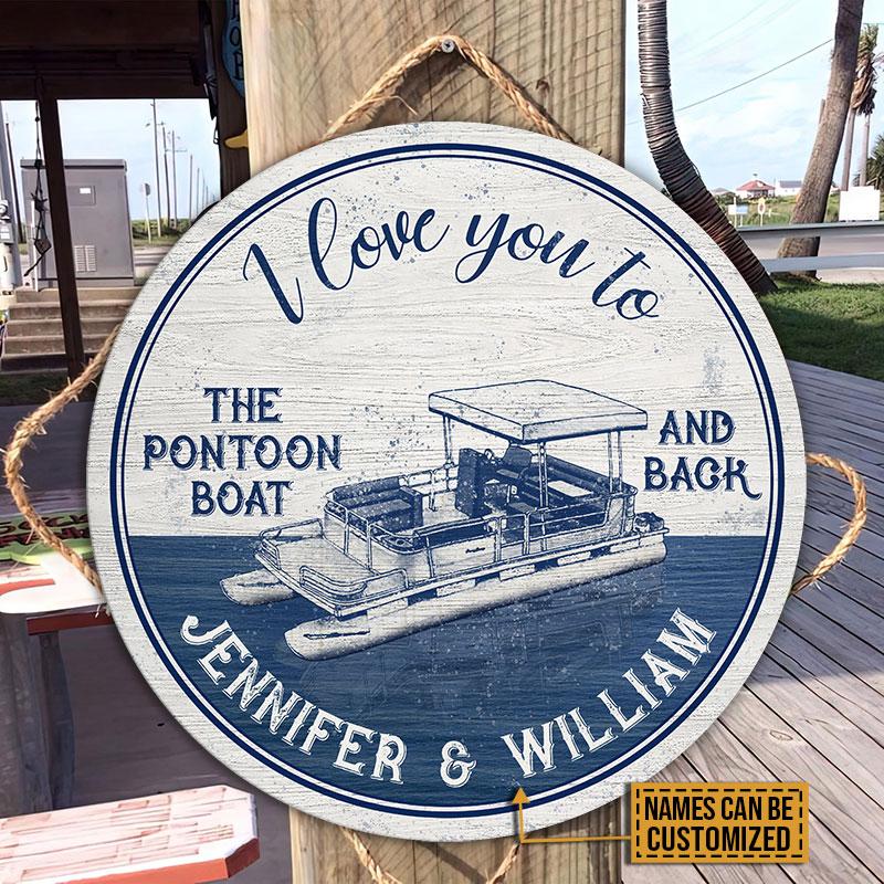 Personalized Pontoon To The Pontoon Boat Blue Customized Wood Circle Sign