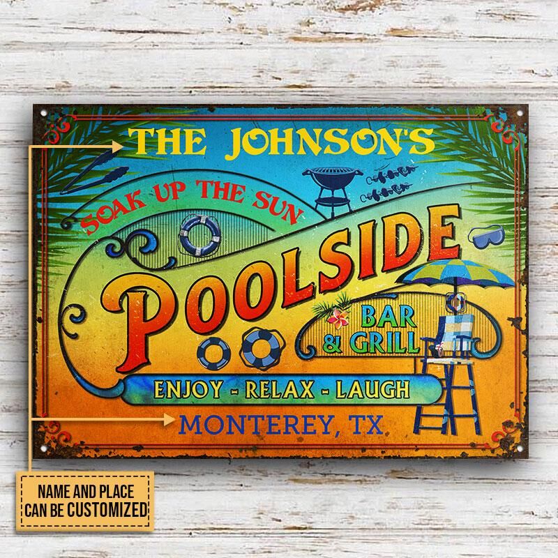 Personalized-Pool-Summer-Vibe-Bar-Grill-Custom-Classic-Metal-Signs-2 Personalized Pool Summer Vibe Bar Grill Custom Classic Metal Signs 2