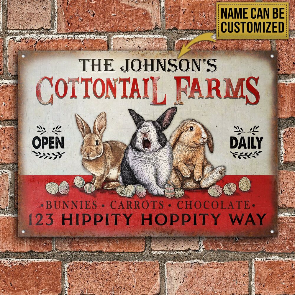 Personalized-Rabbit-Cottontail-Hippity-Hoppity-Customized-Classic-Metal-Signs-1 Personalized Rabbit Cottontail Hippity Hoppity Customized Classic Metal Signs 1