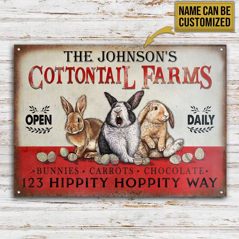 Personalized-Rabbit-Cottontail-Hippity-Hoppity-Customized-Classic-Metal-Signs-2 Personalized Rabbit Cottontail Hippity Hoppity Customized Classic Metal Signs 2