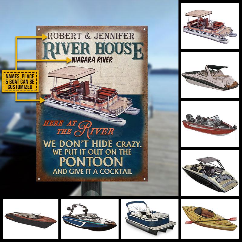 Personalized River House Crazy Customized Classic Metal Signs