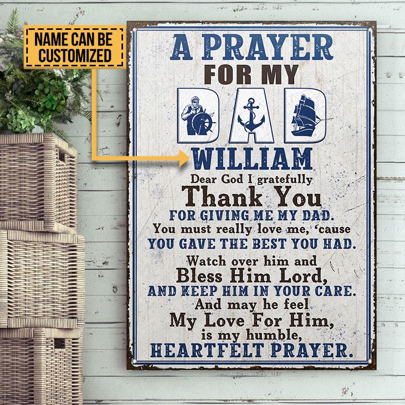 Personalized Sailor A Prayer Custom Classic Metal Signs