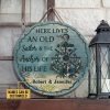 Personalized Sailor Anchor Live Here Customized Wood Circle Sign