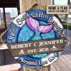 Personalized Sailor Mermaid Float Live Here Customized Wood Circle Sign