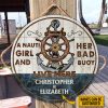Personalized Sailor Sea Nauti Girl Customized Wood Circle Sign
