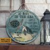 Personalized Sea Turtle Blue Many In The Sea Customized Wood Circle Sign