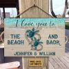 Personalized Sea Turtle I Love You Customized Wood Rectangle Sign