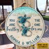 Personalized Sea Turtle Turtley The One Customized Wood Circle Sign