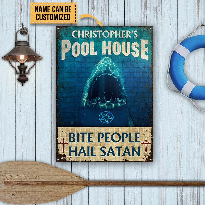 Personalized Shark Bite People Customized Classic Metal Signs