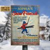 Personalized Skiing Girl Snow Forecast Customized Classic Metal Signs