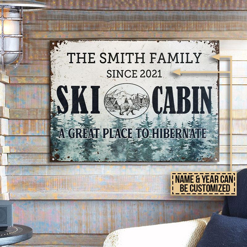 Personalized Skiing Great Place To Hibernate Customized Classic Metal Signs