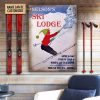 Personalized Skiing Ski Lodge Customized Classic Metal Signs
