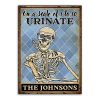 Personalized Skull Skeleton On The Scale Custom Classic Metal Signs