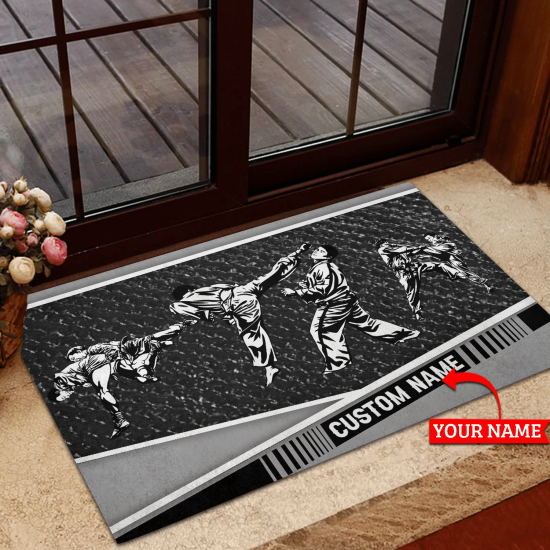 Personalized Sports Custom Name Doormat Welcome Mat Karate Custom Name Doormat Welcome Mat