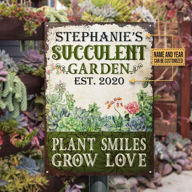 Personalized-Succulent-Garden-Grow-Love-Vertical-Customized-Classic-Metal-Signs Personalized Succulent Garden Grow Love Vertical Customized Classic Metal Signs
