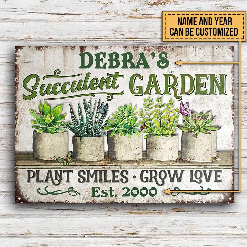Personalized-Succulent-Garden-Plant-Smiles-Love-Customized-Classic-Metal-Signs-2 Personalized Succulent Garden Plant Smiles Love Customized Classic Metal Signs 2